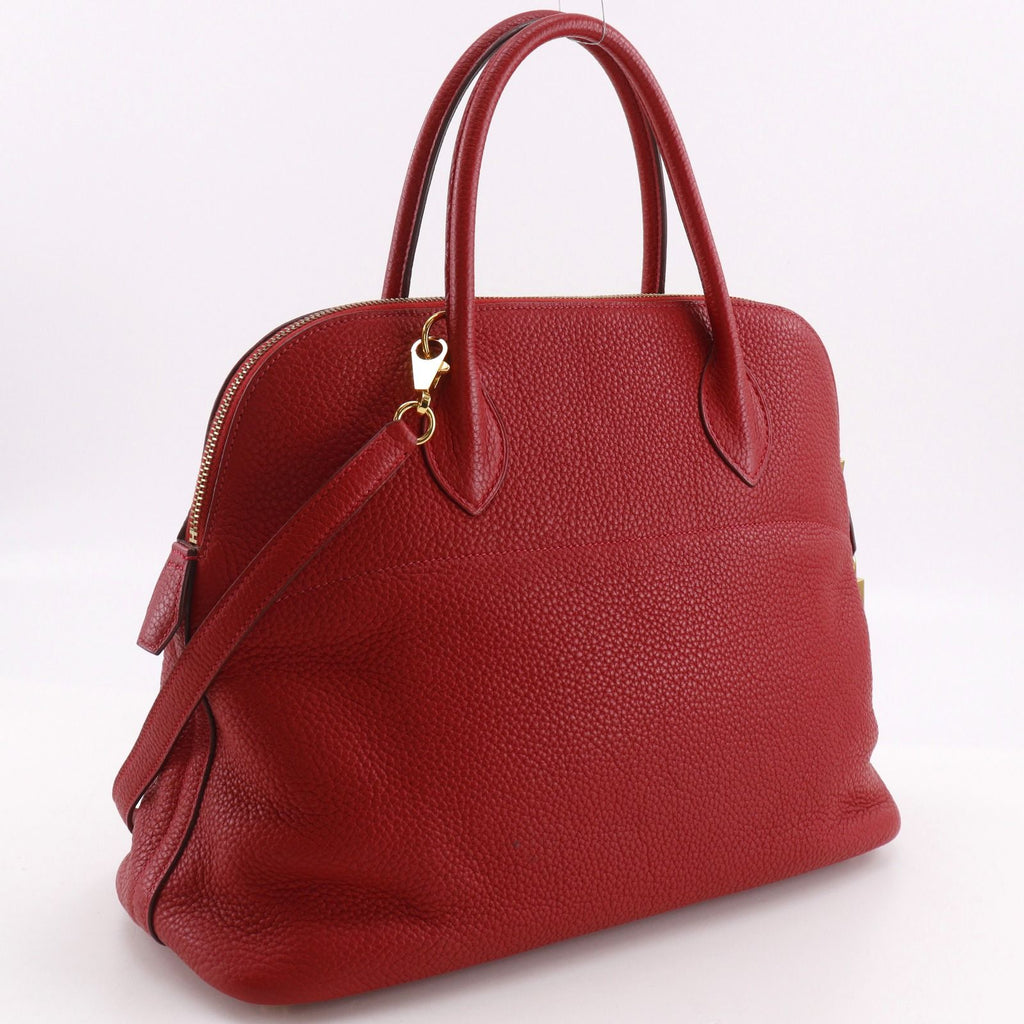Hermes Bolide 35 2-Way Shoulder Taurillon Clemence Red P Handbag — view 3