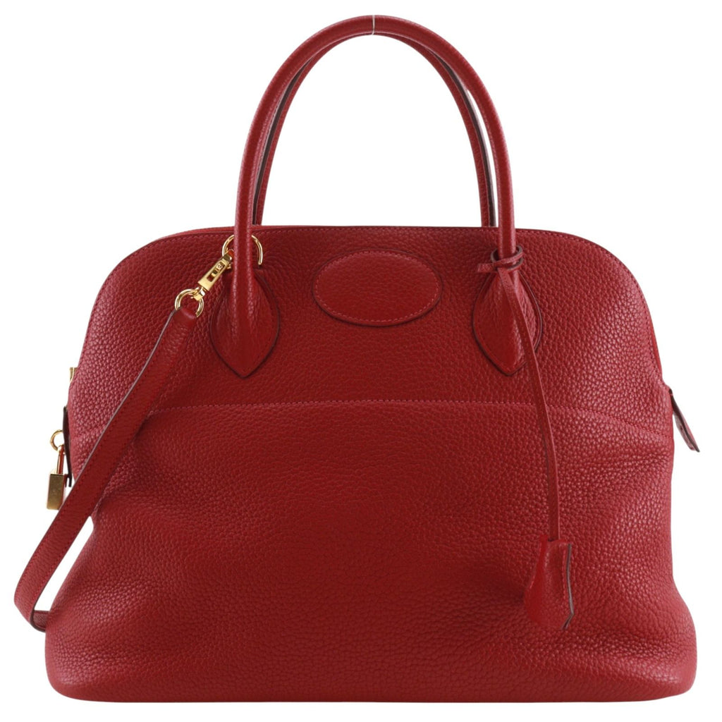 Hermes Bolide 35 2-Way Shoulder Taurillon Clemence Red P Handbag