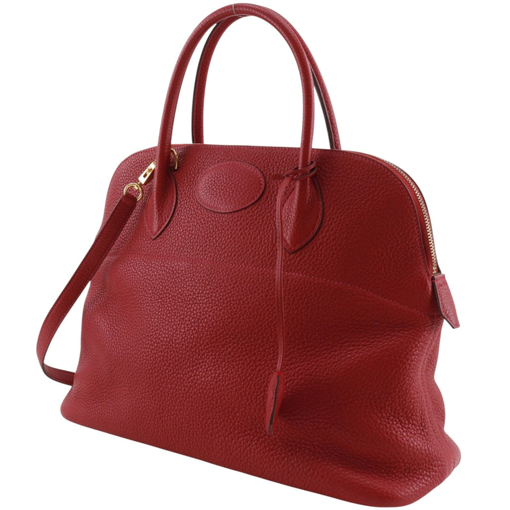 Hermes Bolide 35 2-Way Shoulder Taurillon Clemence Red P Handbag — view 2