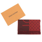 Louis Vuitton Echelpe Monogram Split Cashmere 100% Fringe Scarf Red — view 2