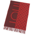 Louis Vuitton Echelpe Monogram Split Cashmere 100% Fringe Scarf Red