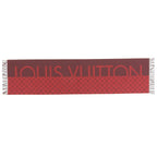 Louis Vuitton Echelpe Monogram Split Cashmere 100% Fringe Scarf Red — view 6