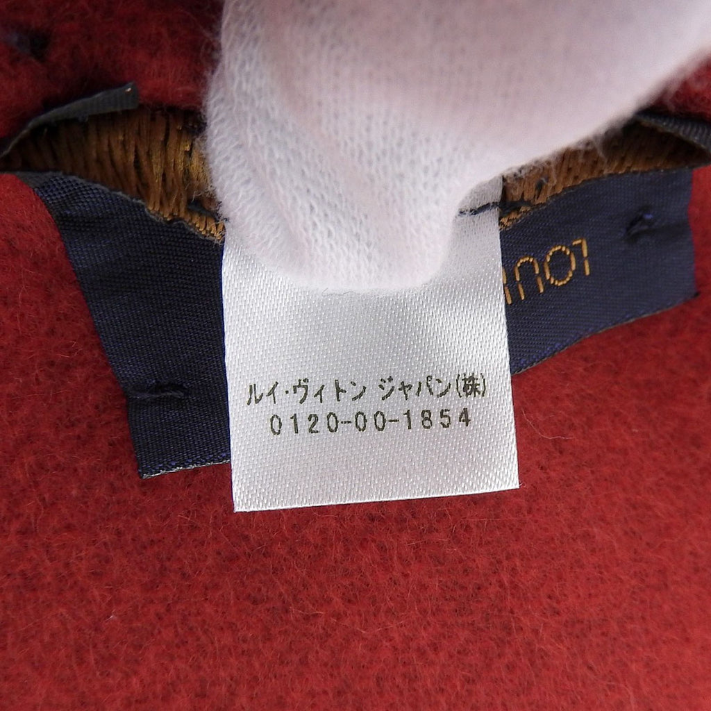 Louis Vuitton Echelpe Monogram Split Cashmere 100% Fringe Scarf Red — view 8
