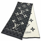 Louis Vuitton Echarpe All You Need Wool Silk Blend Monogram Scarf Gray — view 3