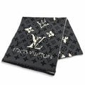 Louis Vuitton Echarpe All You Need Wool Silk Blend Monogram Scarf Gray