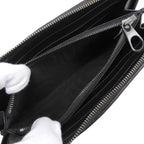 Bottega Veneta Intrecciato Round Zip Leather Wallet Navy Black — view 6