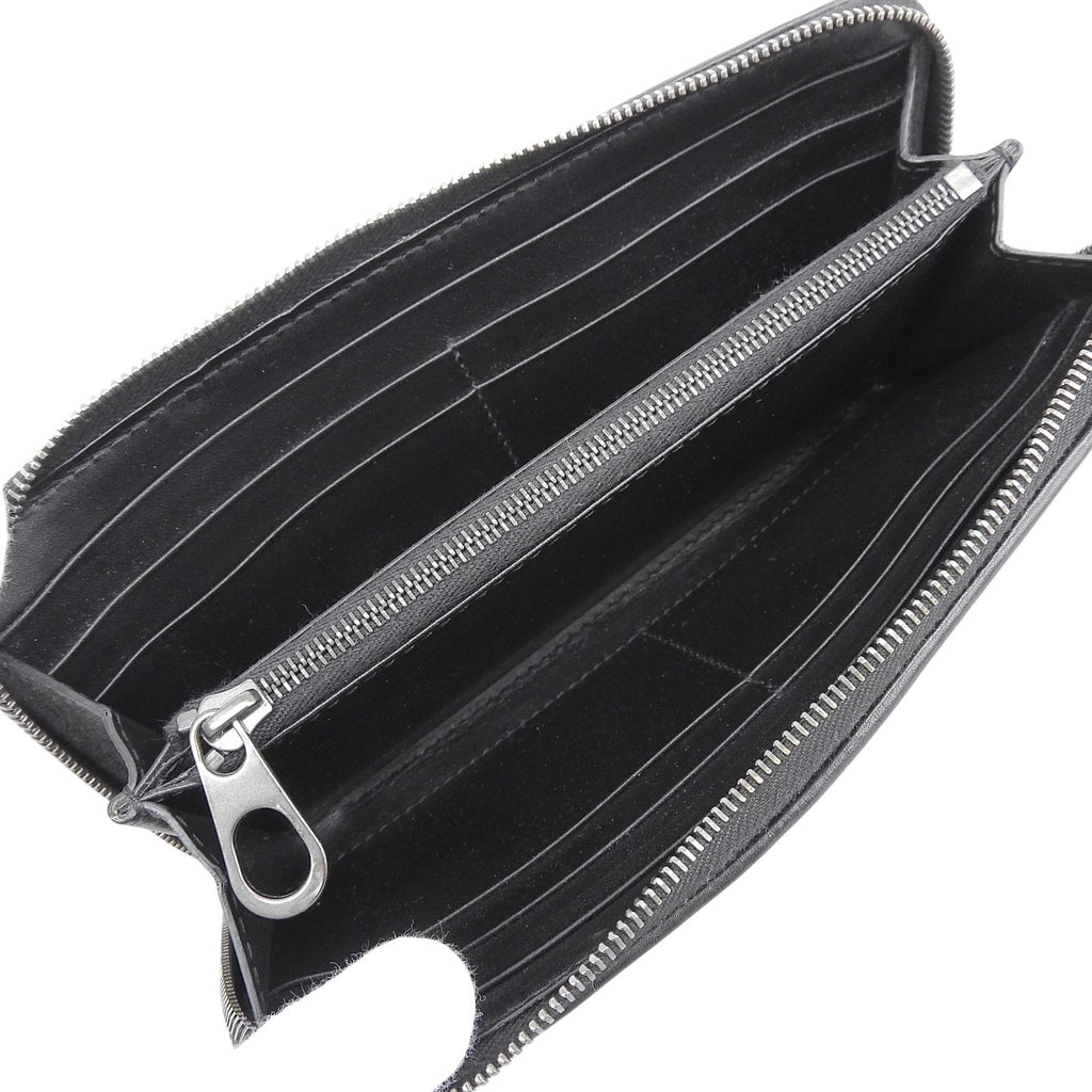 Bottega Veneta Intrecciato Round Zip Leather Wallet Navy Black — view 5