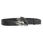 Gucci Pegasus Buckle Leather Belt Black Silver — view 2