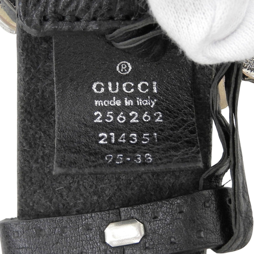 Gucci Pegasus Buckle Leather Belt Black Silver — view 8