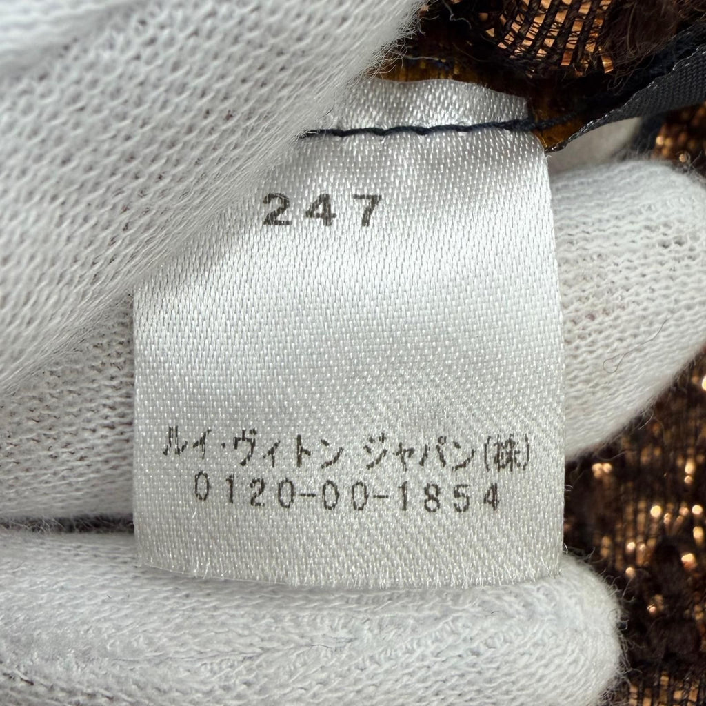 Louis Vuitton Logomania Scarf Shine Wool Silk Brown with Fringe — view 8