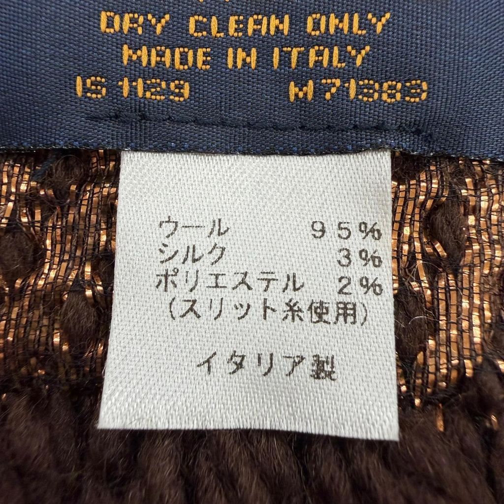 Louis Vuitton Logomania Scarf Shine Wool Silk Brown with Fringe — view 7