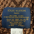 Louis Vuitton Logomania Scarf Shine Wool Silk Brown with Fringe — view 6
