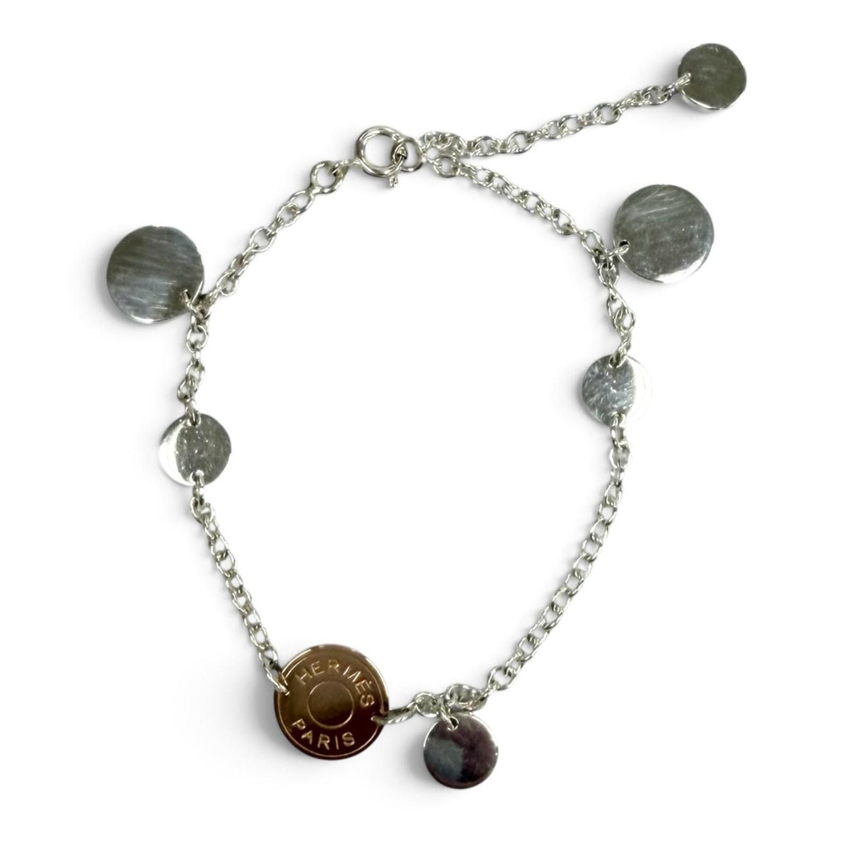 Hermes Ex-Libris Bracelet Pink Gold Silver