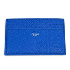 Celine Logo Leather Card Case Blue