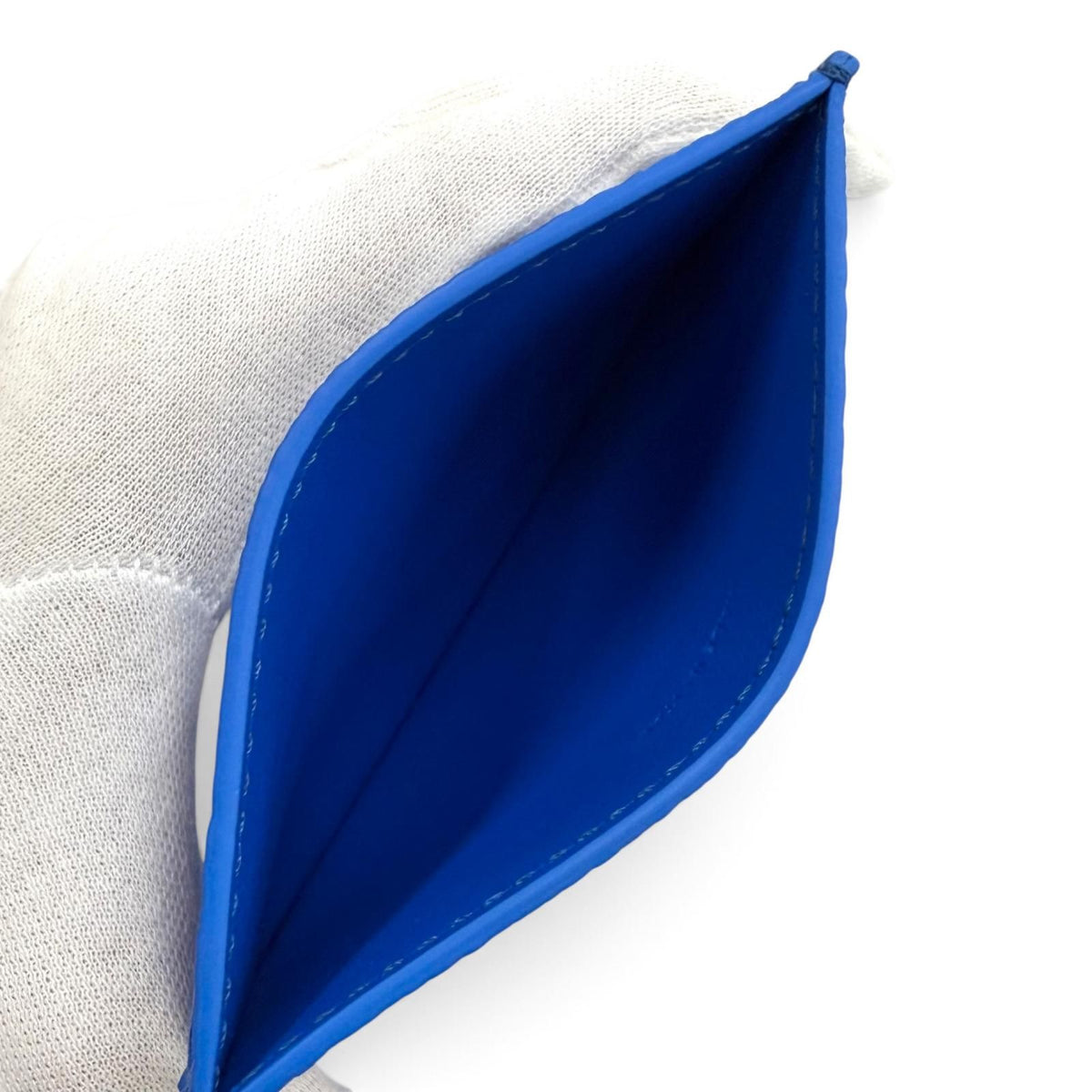 Celine Logo Leather Card Case Blue — view 4