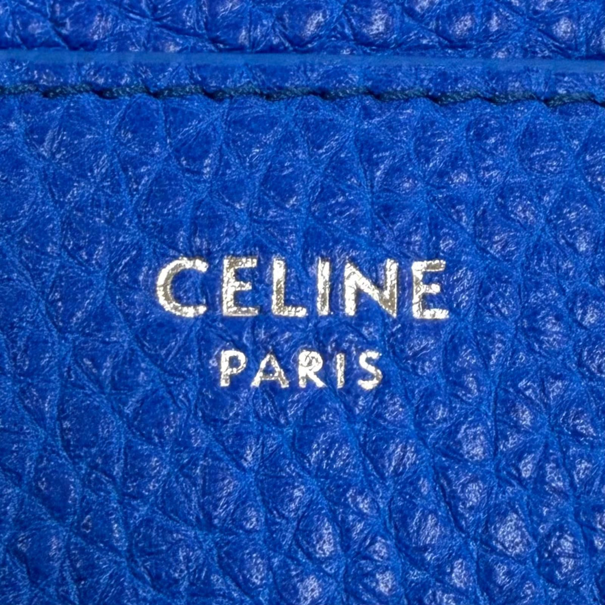 Celine Logo Leather Card Case Blue — view 6