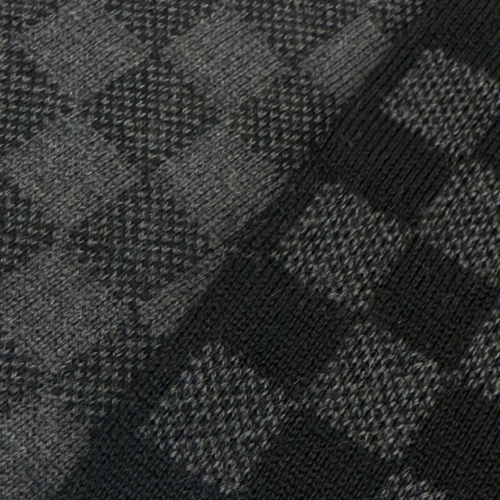 Louis Vuitton Echarpe Petit Damier Wool 100% Scarf Black Gray — view 4