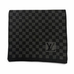 Louis Vuitton Echarpe Petit Damier Wool 100% Scarf Black Gray
