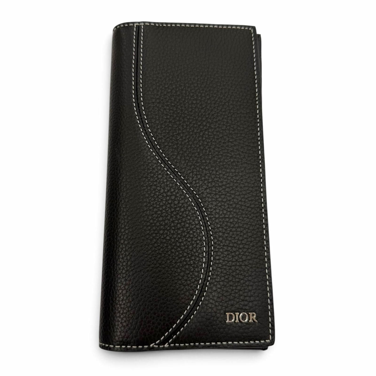 Dior Homme Saddle Leather Logo Wallet Bifold Black