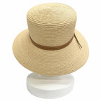Hermes Chapeau Isola Raffia Leather Natural Gold Hat 57 — view 4