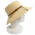 Hermes Chapeau Isola Raffia Leather Natural Gold Hat 57 — view 2