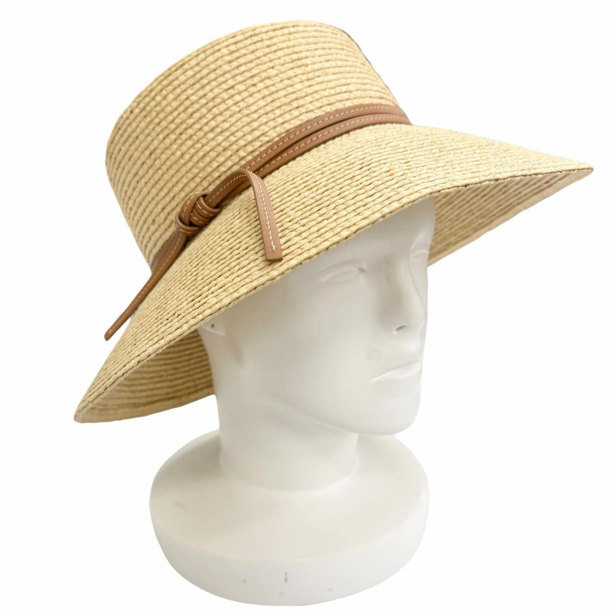 Hermes Chapeau Isola Raffia Leather Natural Gold Hat 57