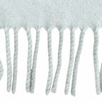 Hermes Cashmere 100% Logo Embroidery Large Shawl Scarf Light Blue — view 5