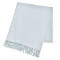 Hermes Cashmere 100% Logo Embroidery Large Shawl Scarf Light Blue