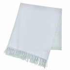 Hermes Cashmere 100% Logo Embroidery Large Shawl Scarf Light Blue
