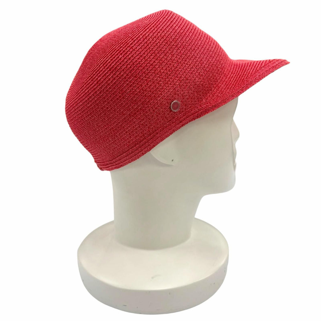 Hermes Emma Geranium Rose Orange Sellier Straw Hat 58 — view 4