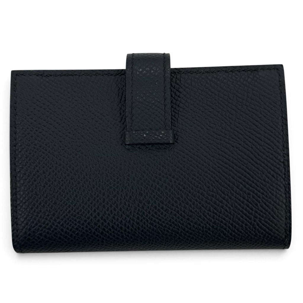 Hermes Bearn Mini Veau Epsom Blue Indigo Gold Bifold Wallet — view 3