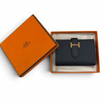 Hermes Bearn Mini Veau Epsom Blue Indigo Gold Bifold Wallet — view 2