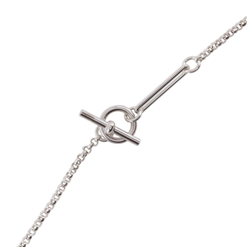 Hermes Ex-Libris MM 925 Sterling Silver 18k Yellow Gold Necklace — view 5
