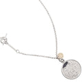 Hermes Ex-Libris MM 925 Sterling Silver 18k Yellow Gold Necklace