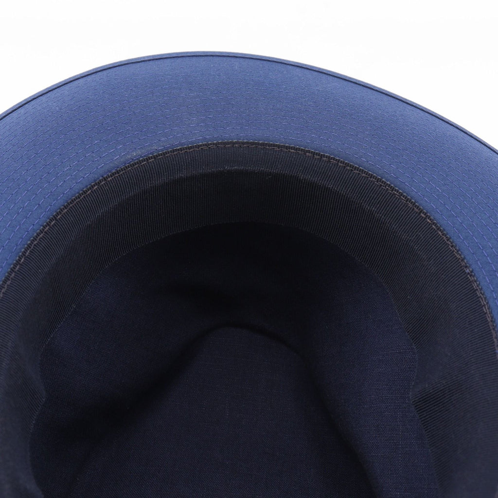 Hermes Fedora Hat Cotton Linen Navy Hat — view 6