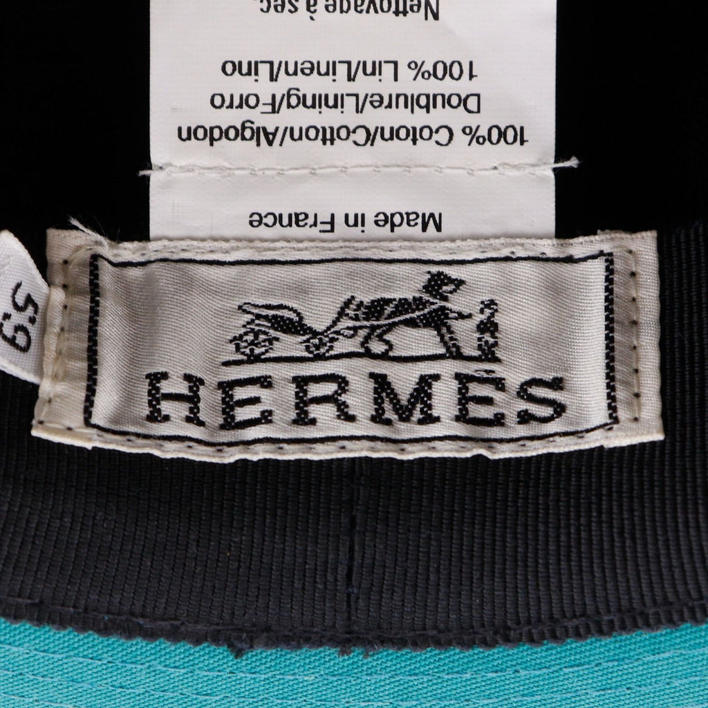 Hermes Fedora Cotton Linen Green Hat — view 8