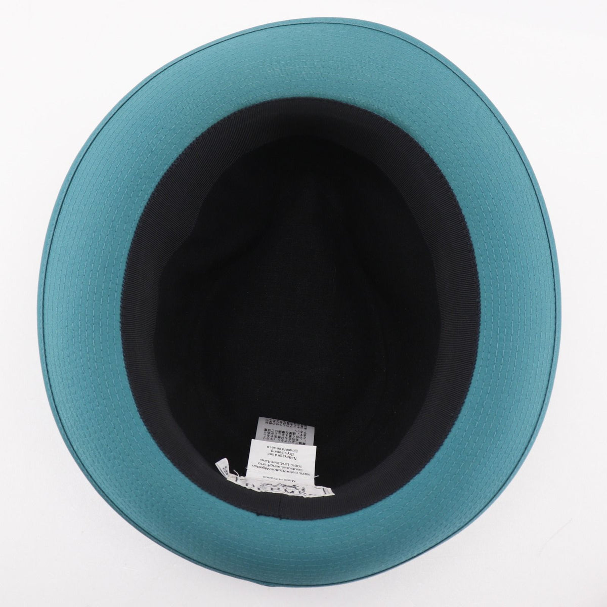 Hermes Fedora Cotton Linen Green Hat — view 5