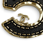 Chanel CC Logo 5 Earrings Black Gold — view 6