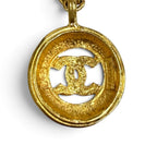 Chanel Vintage CC Logo Chain Pendant Gold — view 3