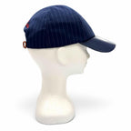 Louis Vuitton LV Varsity Leather Striped Hat Baseball Cap Navy — view 4