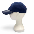 Louis Vuitton LV Varsity Leather Striped Hat Baseball Cap Navy — view 2