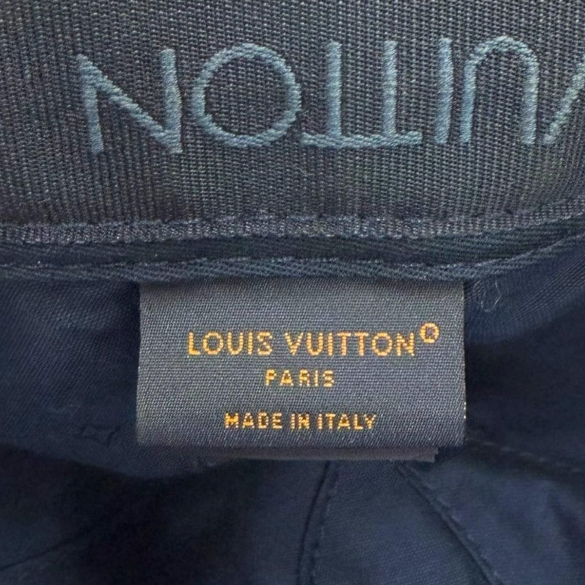 Louis Vuitton LV Varsity Leather Striped Hat Baseball Cap Navy — view 8