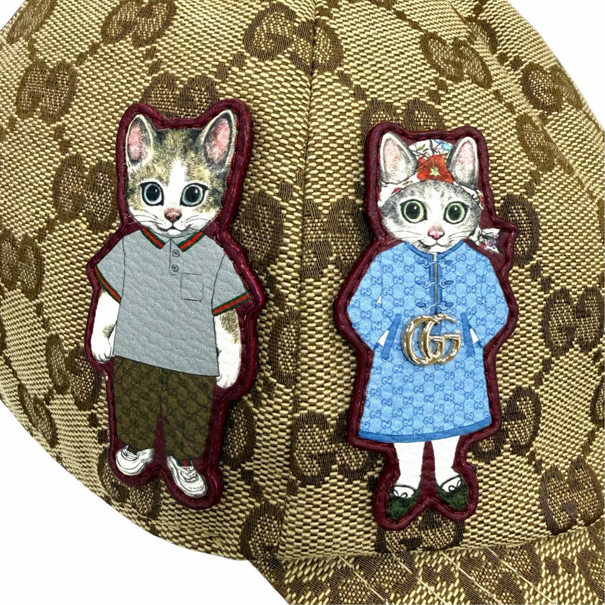 Gucci Yuko Higuchi GG Canvas Cap Brown Light Blue Hat — view 6