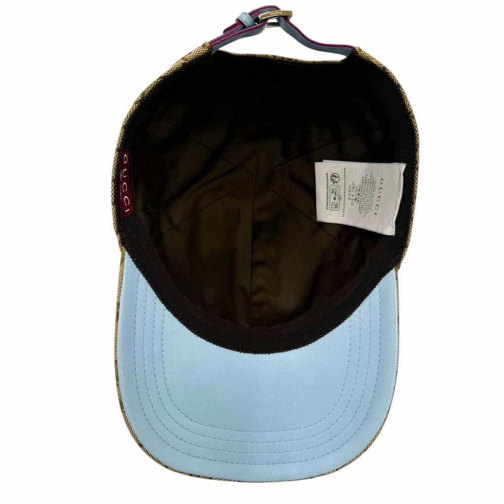 Gucci Yuko Higuchi GG Canvas Cap Brown Light Blue Hat — view 5