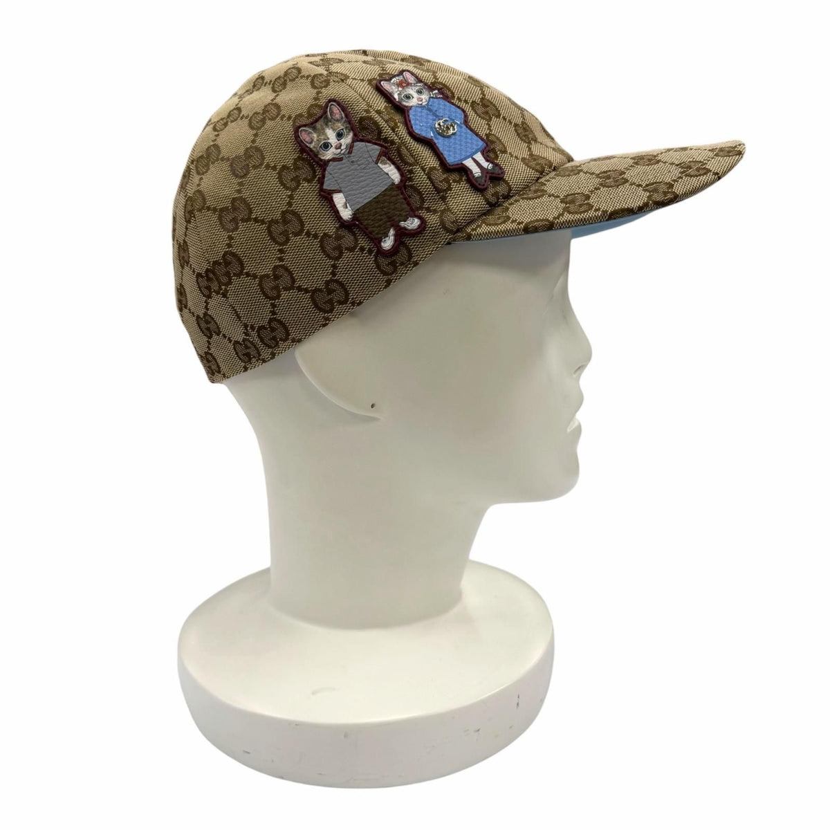 Gucci Yuko Higuchi GG Canvas Cap Brown Light Blue Hat — view 4