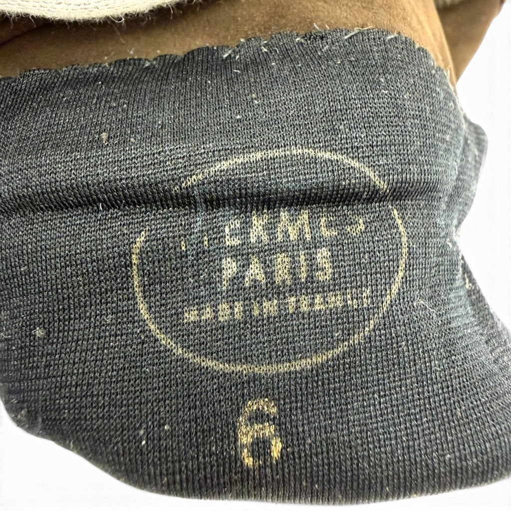 Hermes Gold Chaine D'ancre Suede Leather Glove Dark Brown — view 8