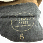 Hermes Gold Chaine D'ancre Suede Leather Glove Dark Brown — view 8