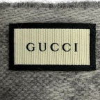 Gucci Wool Alpaca GG Pattern Web Line Scarf with Fringe Gray 37 — view 6