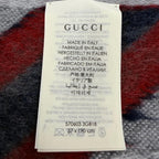 Gucci Wool Alpaca GG Pattern Web Line Scarf with Fringe Gray 37 — view 7