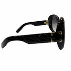 Dior Cannage Frame CD Logo Sunglasses Black Gold Demo Lens Eyewear — view 5